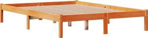 vidaXL vidaXL Rama łóżka z wezgłowiem, woskowy brąz, 135x190 cm, sosnowa 7
