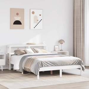 vidaXL vidaXL Rama łóżka bez materaca, biała, 140x200 cm, lite drewno sosnowe 3