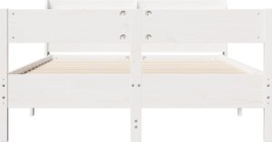 vidaXL Rama łóżka bez materaca, biała, 140x200 cm, lite drewno sosnowe 4