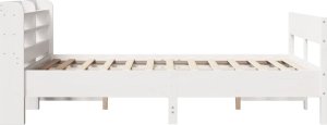 vidaXL Rama łóżka bez materaca, biała, 140x200 cm, lite drewno sosnowe 5