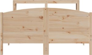 vidaXL vidaXL Rama łóżka bez materaca, 140x200 cm, lite drewno sosnowe 4