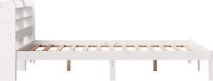vidaXL Rama łóżka bez materaca, biała, 150x200 cm, lite drewno sosnowe 5