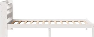 vidaXL Rama łóżka bez materaca, biała, 100x200 cm, lite drewno sosnowe 5