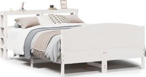 vidaXL vidaXL Rama łóżka bez materaca, biała, 150x200 cm, lite drewno sosnowe 2