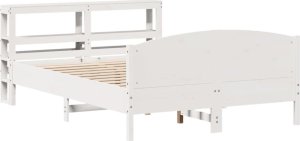 vidaXL vidaXL Rama łóżka bez materaca, biała, 150x200 cm, lite drewno sosnowe 3