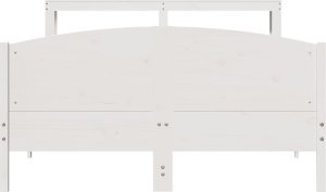 vidaXL vidaXL Rama łóżka bez materaca, biała, 150x200 cm, lite drewno sosnowe 4