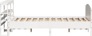 vidaXL vidaXL Rama łóżka bez materaca, biała, 150x200 cm, lite drewno sosnowe 5