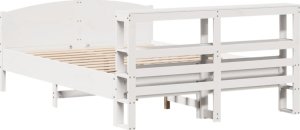 vidaXL vidaXL Rama łóżka bez materaca, biała, 150x200 cm, lite drewno sosnowe 6