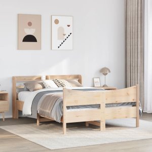 vidaXL vidaXL Rama łóżka z zagłówkiem, 160x200 cm, lite drewno sosnowe 3