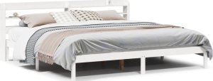 vidaXL vidaXL Rama łóżka bez materaca, biała, 180x200 cm, lite drewno sosnowe 2