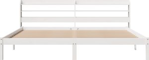 vidaXL vidaXL Rama łóżka bez materaca, biała, 180x200 cm, lite drewno sosnowe 4