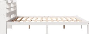 vidaXL vidaXL Rama łóżka bez materaca, biała, 180x200 cm, lite drewno sosnowe 5
