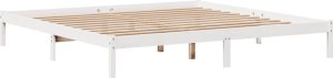 vidaXL vidaXL Rama łóżka bez materaca, biała, 180x200 cm, lite drewno sosnowe 7