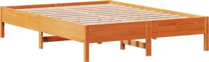vidaXL Rama łóżka bez materaca, woskowy brąz, 160x200 cm, lita sosna 7