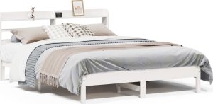 vidaXL vidaXL Rama łóżka bez materaca, biała, 150x200 cm, lite drewno sosnowe 2