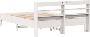 vidaXL vidaXL Rama łóżka bez materaca, biała, 150x200 cm, lite drewno sosnowe 6