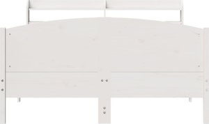 vidaXL Rama łóżka bez materaca, biała, 135x190 cm, lite drewno sosnowe 4