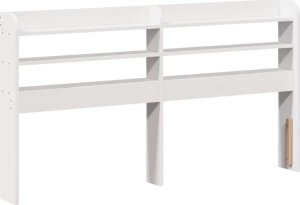 vidaXL Rama łóżka bez materaca, biała, 135x190 cm, lite drewno sosnowe 8
