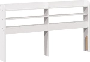 vidaXL Rama łóżka bez materaca, biała, 135x190 cm, lite drewno sosnowe 8