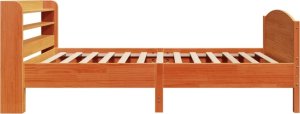 vidaXL vidaXL Rama łóżka bez materaca, woskowy brąz, 100x200 cm, lita sosna 5