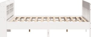 vidaXL Rama łóżka bez materaca, biała, 180x200 cm, lite drewno sosnowe 5