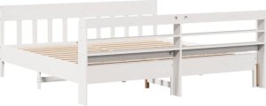 vidaXL Rama łóżka bez materaca, biała, 180x200 cm, lite drewno sosnowe 6