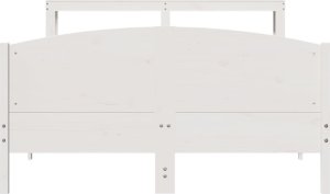 vidaXL vidaXL Rama łóżka bez materaca, biała, 140x200 cm, lite drewno sosnowe 4