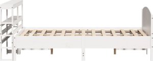 vidaXL vidaXL Rama łóżka bez materaca, biała, 140x200 cm, lite drewno sosnowe 5