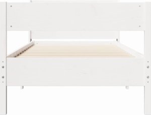 vidaXL vidaXL Rama łóżka bez materaca, biała, 100x200 cm, lite drewno sosnowe 4