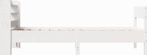 vidaXL vidaXL Rama łóżka bez materaca, biała, 100x200 cm, lite drewno sosnowe 5