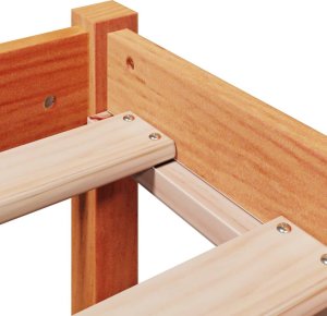 vidaXL Rama łóżka bez materaca, woskowy brąz, 100x200 cm, lita sosna 9