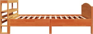 vidaXL vidaXL Rama łóżka bez materaca, woskowy brąz, 75x190 cm, sosnowa 5