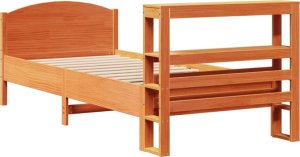 vidaXL vidaXL Rama łóżka bez materaca, woskowy brąz, 75x190 cm, sosnowa 6
