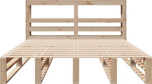 vidaXL vidaXL Rama łóżka bez materaca, 120x200 cm, lite drewno sosnowe 4
