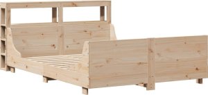 vidaXL vidaXL Rama łóżka bez materaca, 140x200 cm, lite drewno sosnowe 3
