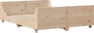 vidaXL vidaXL Rama łóżka bez materaca, 140x200 cm, lite drewno sosnowe 5