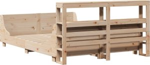 vidaXL vidaXL Rama łóżka bez materaca, 140x200 cm, lite drewno sosnowe 8