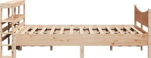 vidaXL vidaXL Rama łóżka z wezgłowiem, 150x200 cm, lite drewno sosnowe 7