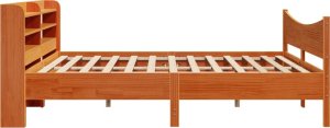 vidaXL vidaXL Rama łóżka z wezgłowiem, woskowy brąz, 180x200 cm, sosnowa 7