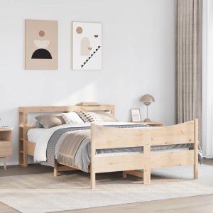 vidaXL vidaXL Rama łóżka z wezgłowiem, 120x190 cm, lite drewno sosnowe 3