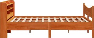 vidaXL vidaXL Rama łóżka z wezgłowiem, woskowy brąz, 120x200 cm, sosnowa 7