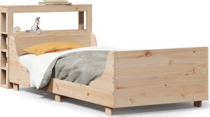 vidaXL vidaXL Rama łóżka bez materaca, 100x200 cm, lite drewno sosnowe 2