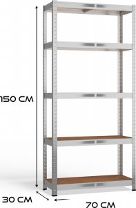 Topeshop REGAŁ MAGAZYNOWY METALOWY G7030 MDF 11