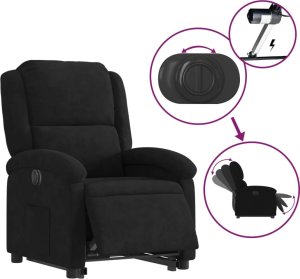 vidaXL vidaXL Elektryczny, podnoszony fotel rozkładany, czarny, aksamit 5
