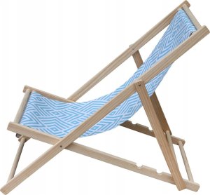 kontrast Leżak turystyczny plażowy ogrodowy składany drewniany FEZ turkus 2