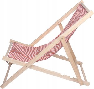 kontrast Leżak turystyczny plażowy ogrodowy składany drewniany FEZ koralowy 3
