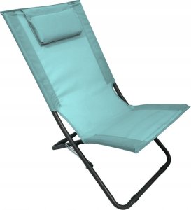 kontrast Leżak turystyczny plażowy ogrodowy składany z poduszką LILY niebieski 2