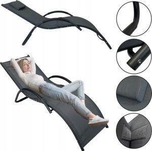 kontrast Leżak ogrodowy aluminiowy leżanka fotel bujany SWING szary 2