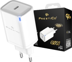 Ładowarka nemo Ładowarka sieciowa 45W PD USB-C Prestico F24 biała 1