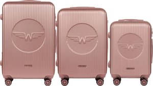 Wings Wings zestaw 3 walizek podróżnych serii SWL03 model SWALLOW L,M,S Rose Gold 1